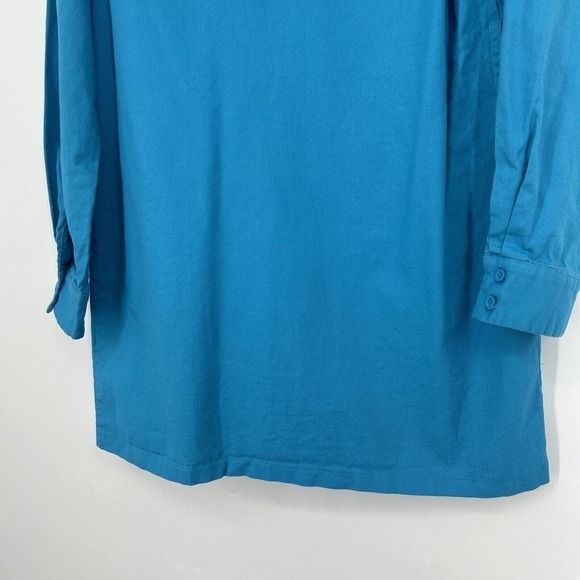 PLT Pretty Little Thing Blue Shacket Button Front Pockets Lightweight Size 8 - Picture 9 of 11